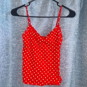 Orange polka dot top